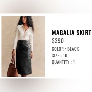 Sezane Magalia Skirt Black - Size 10